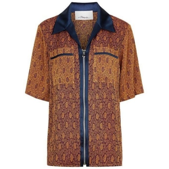 3.1 Phillip Lim Tops - 3.1 Phillip Lim Dark Magenta Floral Zip Top Size 10